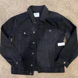 NWT  Size 14-16 Gender-Neutral Jean Jacket black denim
